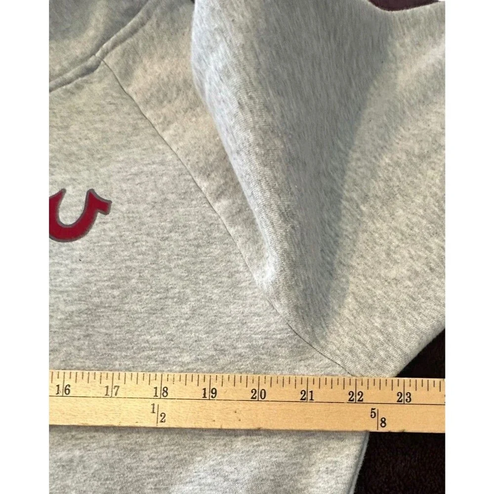 True Religion Pullover Hoodie Mens Size SP Gray Buddah Back Logo Guitar